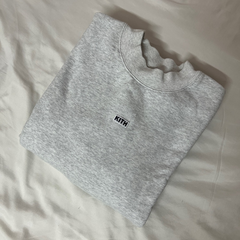 KITH Williams Crewneck Heather Grey Sweater Hoodie
